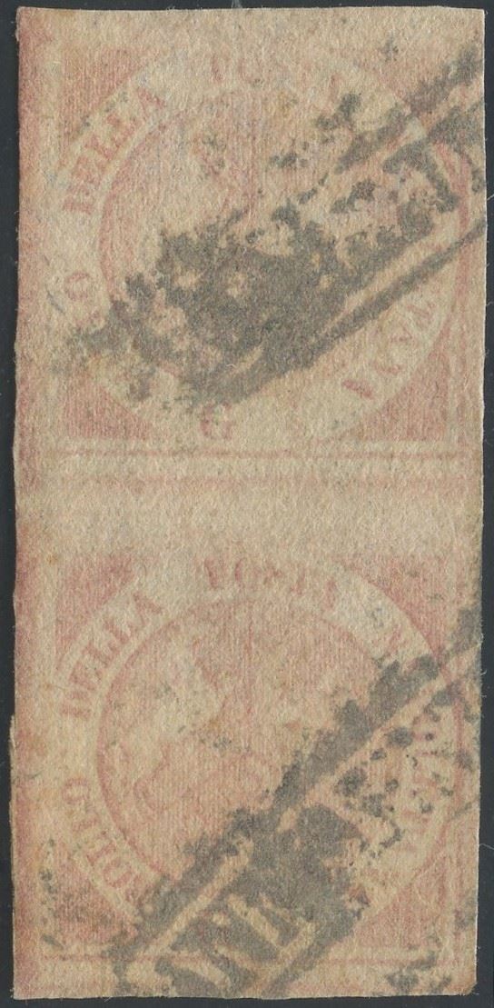 Naples - 1/2 gr. in pairs, one without watermark  - Auction Stamps and Postal History - Bertolami Fine Art - Casa d'Aste