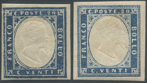 Sardinia - 20 cent. two copies  - Auction Stamps and Postal History - Bertolami Fine Art - Casa d'Aste