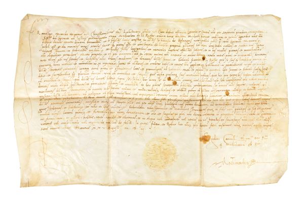 Francesco Gonzaga Marquis of Mantua Handwritten parchment signed Antimachus