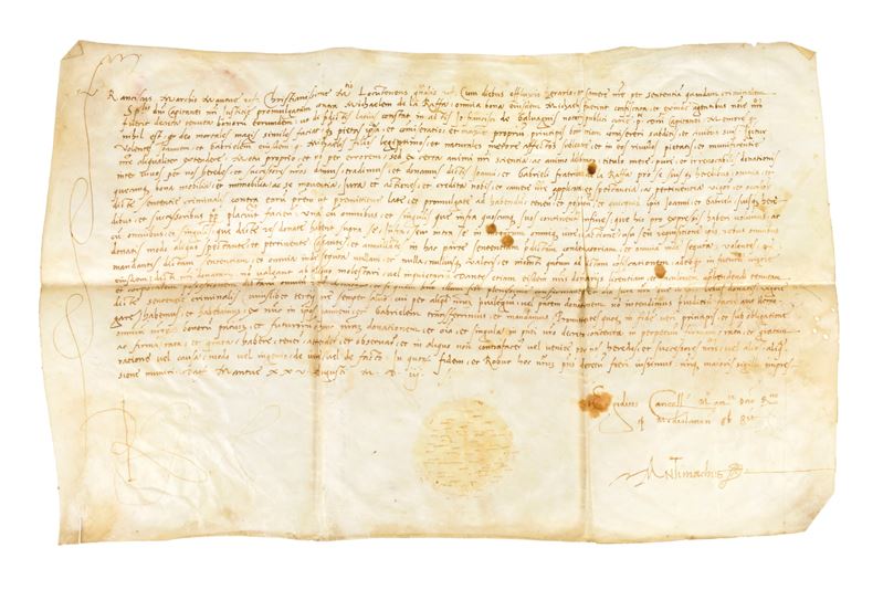 Francesco Gonzaga Marchese di Mantova Pergamena Manoscritta Firmata Antimachus