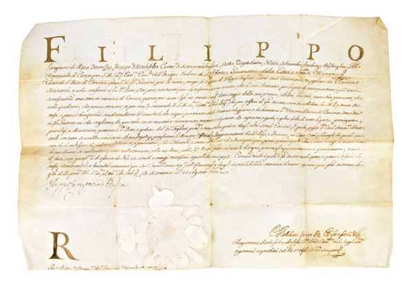 Manuscript on parchment signed Philip of Hesse