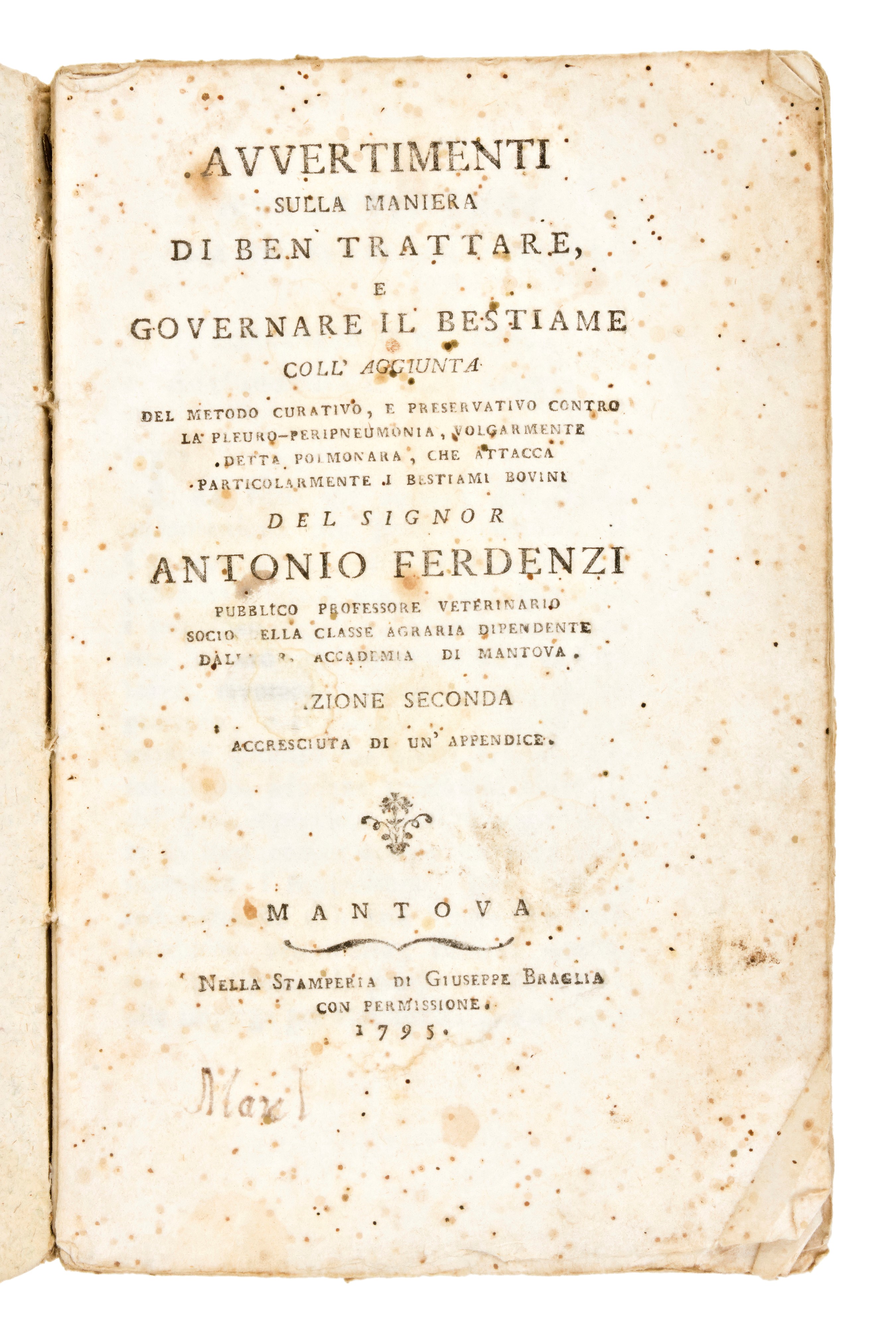 [editto] Capitolazione della Resa di Mantova, Castellucchio Luglio 1799. Incluso con : Avvertimen...