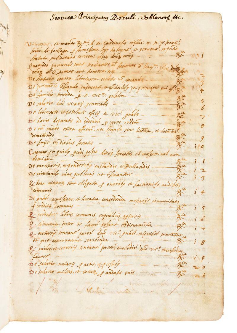 "Statuti Principati Bozzolo Sabbioneta ..." Manoscritto di diritto antico e economia