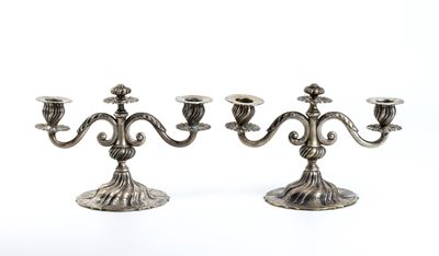 Coppia di Candelabri Italiani in Argento
