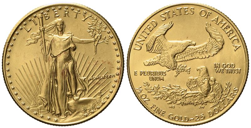Usa. 25 Dollari, 1/2 Oncia 1986. Au 917 (16,97 G; 26,8 MM)