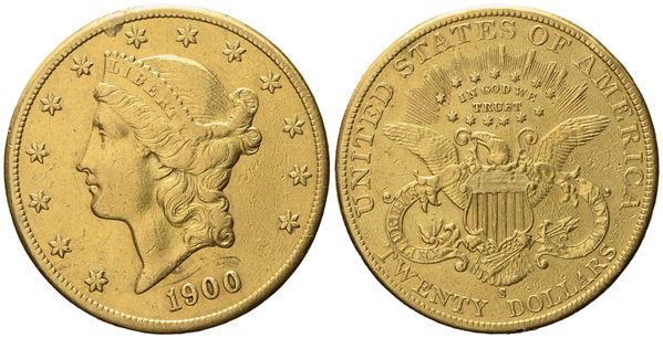 USA. 20 dollari 1900. Au 900 (33,35 g; 34 mm)