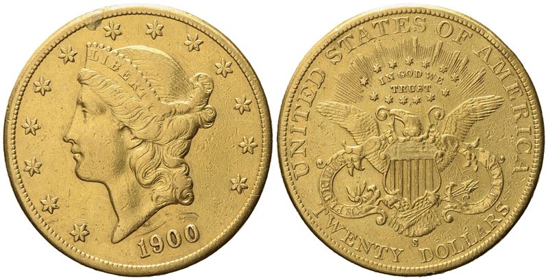 Usa. 20 Dollari 1900. Au 900 (33,35 G; 34 MM)