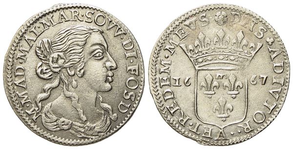 FOSDINOVO. Maria Maddalena Centurioni (1663-1669). Luigino 1667. Ag (2,28 g; 21,1 mm)  - Auction Modern Coins - Bertolami Fine Art - Casa d'Aste