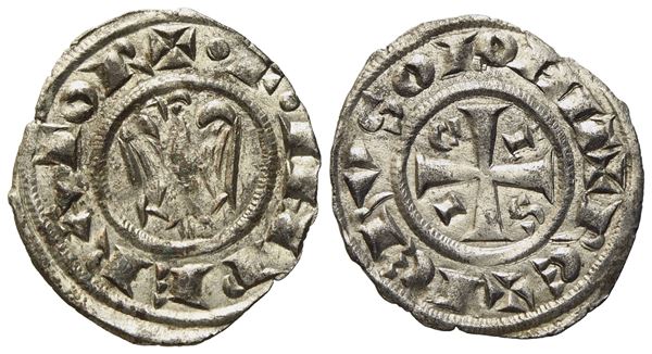 MESSINA. Regno di Sicilia. Federico II (1197-1250). Denaro coniato nel 1228. Mi (0,78 g; 18,6 mm)  - Auction Modern Coins - Bertolami Fine Art - Casa d'Aste