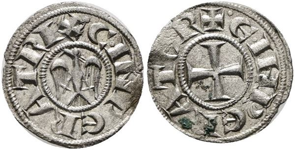 MESSINA. REGNO DI SICILIA. Enrico VI (1197-1250). Denaro a nome di Enrico e Costanza (1194-1197). Mir 55; Mi; 0,75gr; 16,1mm)