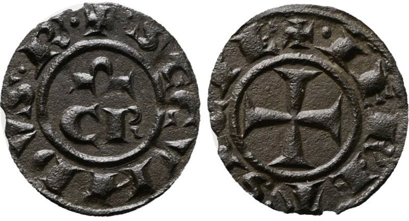 Brindisi. Corrado II (1254-1258). Denaro. Mir 317; Mi; 0,5gr; 16mm; Rr
