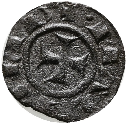 Messina. Regno di Sicilia. Manfredi (1258-1266). Denaro. Grande S. Mir 137; 0,68gr; 16,3mm