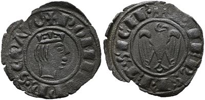 Messina. Regno di Sicilia. Federico II (1197-1250). Denaro (1243). Mir 96; 0,8gr; 17,3mm.