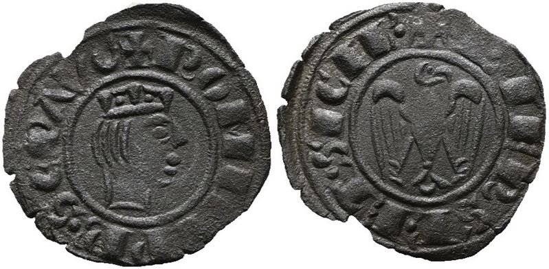 Messina. Regno di Sicilia. Federico II (1197-1250). Denaro (1243). Mir 96; 0,8gr; 17,3mm.