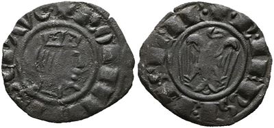 Messina. Regno di Sicilia. Federico II (1197-1250). Denaro (1243). Mir 96; 0,8gr; 17,3mm.