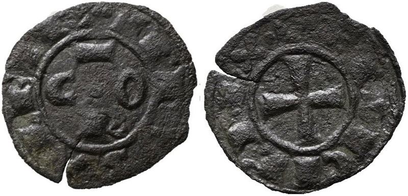Brindisi. Corrado i (1250-1254). Mezzo Denaro. Mir 302; Mi; 0,43gr; 15,4mm; Rrrr