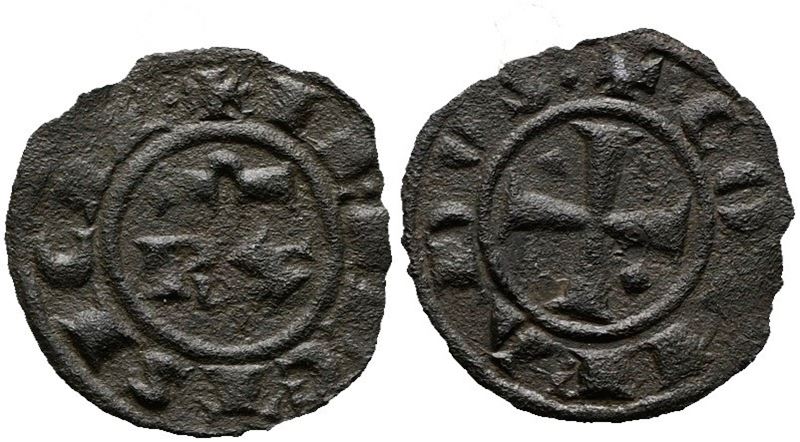 Brindisi. Corrado i (1250-1254). Mezzo Denaro Rx. Mir 307; Mi; 0,42gr; 15,1mm; Rrrr