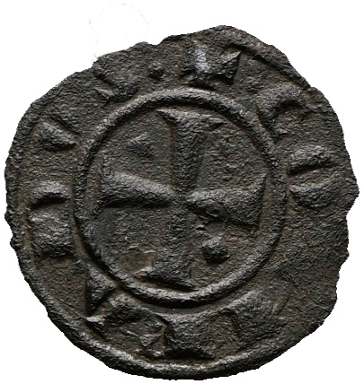 Brindisi. Corrado i (1250-1254). Mezzo Denaro Rx. Mir 307; Mi; 0,42gr; 15,1mm; Rrrr