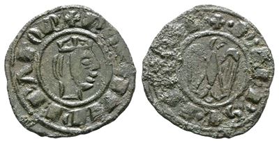 Messina. Regno di Sicilia. Federico II (1197-1250). Mezzo Denaro (1243). Mir 113; Mi; 0,46gr; 14,...