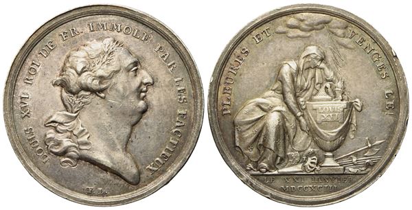 FRANCIA. Luigi XVI (1774-1792). Medaglia coniata a Berlino per commemorare la morte di Luigi XVI (21 gennaio 1793). Opus: Friedrich Loos. Julius 262d; Ag;9,41gr; 30mm