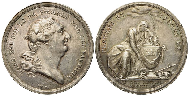 Francia. Luigi XVI (1774-1792). Medaglia Coniata a Berlino per Commemorare la Morte di Luigi XVI ...