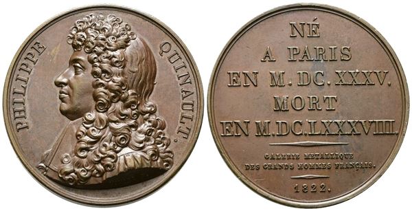 PERSONAGGI. Medaglia 1822 Philippe Quinault. Ae; 35,77gr; 41,11mm