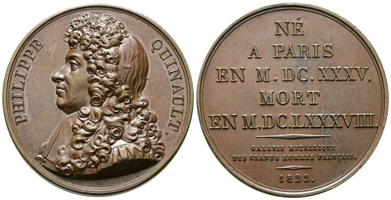 Philippe Quinault, Medaglia con Personaggi, 1822, Ae, 35,77g, 41,11mm