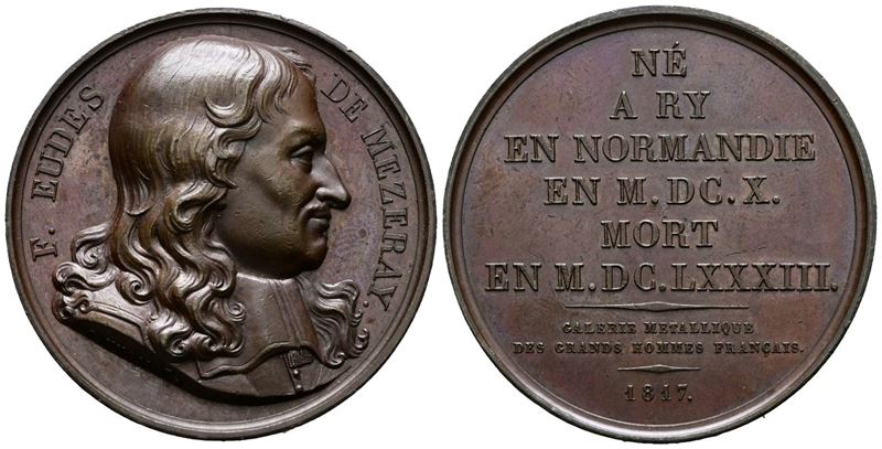 Personaggi. Medaglia F. Eudes De Mezeray 1817. Ae; 36,68gr; 41,01mm
