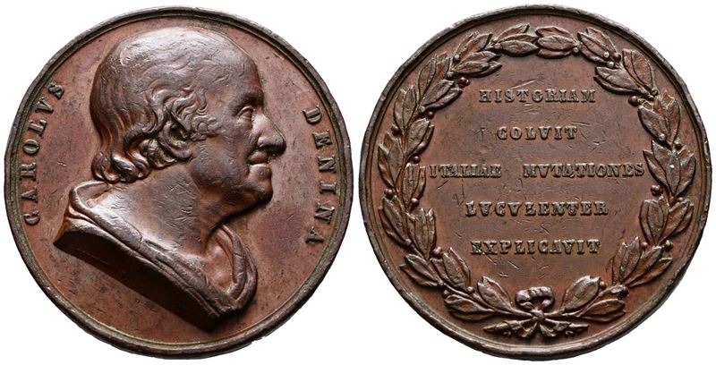 Personaggi. Medaglia Carlo Denina 1830. Opus: Galeazzi. Ae; 51,36gr; 43,77mm