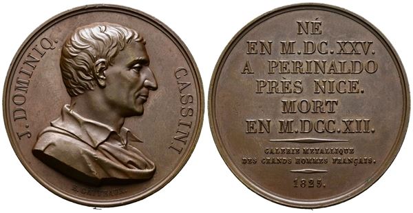 PERSONAGGI. Medaglia 1825 Giovanni Domenico Cassini. Ae; 45,21gr; 40,92mm