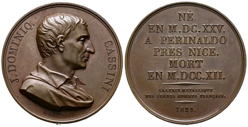 Personaggi. Medaglia 1825 Giovanni Domenico Cassini. Ae; 45,21gr; 40,92mm