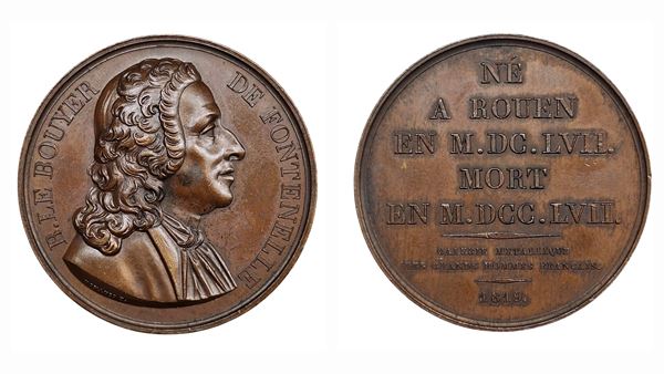 PERSONAGGI. Medaglia 1819  Bernard le Bouvier de Fontenelle. Ae; 38,14gr; 40,92mm