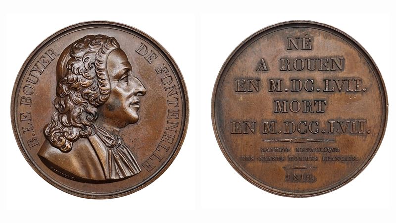 Francia. Personaggi. Medaglia 1819 Bernard le Bouvier De Fontenelle. Ae; 38,14gr; 40,92mm. Spl
