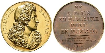 Personaggi. Medaglia 1818 Jean Francois Regnard. Ae; 36,87gr; 40,84mm