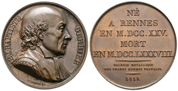 PERSONAGGI. Medaglia 1819 Pierre Jean Baptiste Gerbier. Ae; 41,79gr; 40,96mm