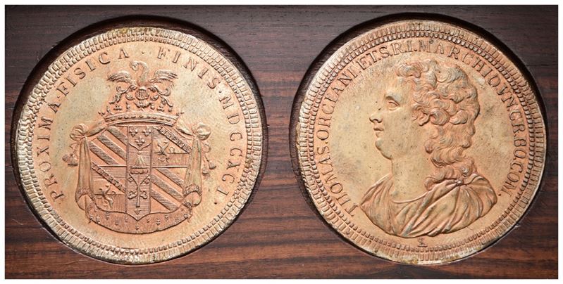 Italia. Personaggi. Placche Uniface in Galvano in Piombo Ramato della Medaglia del Marchese Tomma...