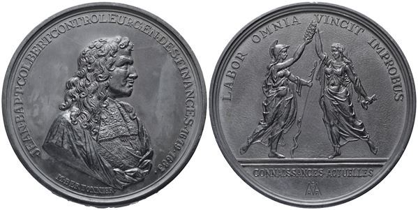 PERSONAGGI. Medaglia commemorativa per J.Baptiste Colbert (1619-1683). Opus: Bertonnier. Zinco. 80.5 mm