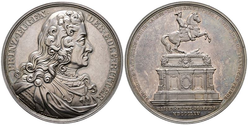 Austria Principe Eugenio di Savoia 1865 - Opus: Radnitzky Ae Hauser 2236. Ag.104,55 G, Ø 60 MM. E...