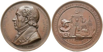Belgio. Personaggi. Medaglia 1839 per la Morte di Mathieu Ign. Van Brée. Ae.67,65mm. 135,48gr. Op...