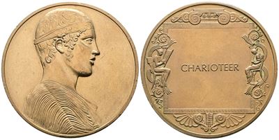 Personaggi. Medaglia Charioteer. XX Secolo. Ae; 80gr; 50,79mm