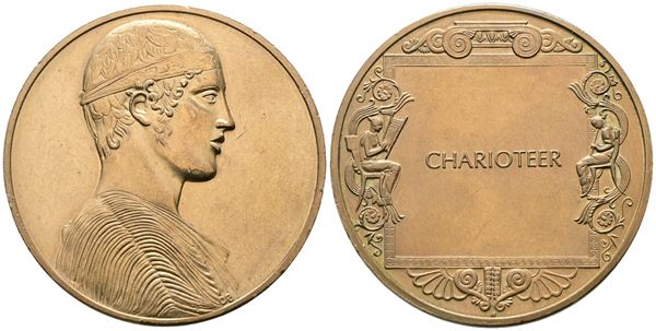 PERSONAGGI. Medaglia Charioteer. XX secolo. Ae; 80gr; 50,79mm