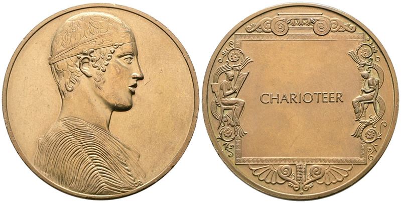 Personaggi. Medaglia Charioteer. XX Secolo. Ae; 80gr; 50,79mm
