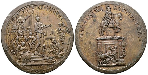 PORTOGALLO. Medaglia 1775 per il monumento equestre a Giuseppe I re del Portogallo. Ae; 31,67gr; 47,75mm