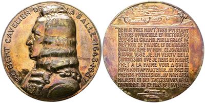 Robert Cavelier de la Salle, Medaglia commemorativa in bronzo (1643-1687)