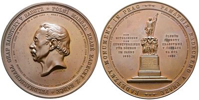 Austria. Medaglia 1859 per la Statua di Radetsky a Praga - Opus: F. Seidan - Montenuovo 2689; Hau...