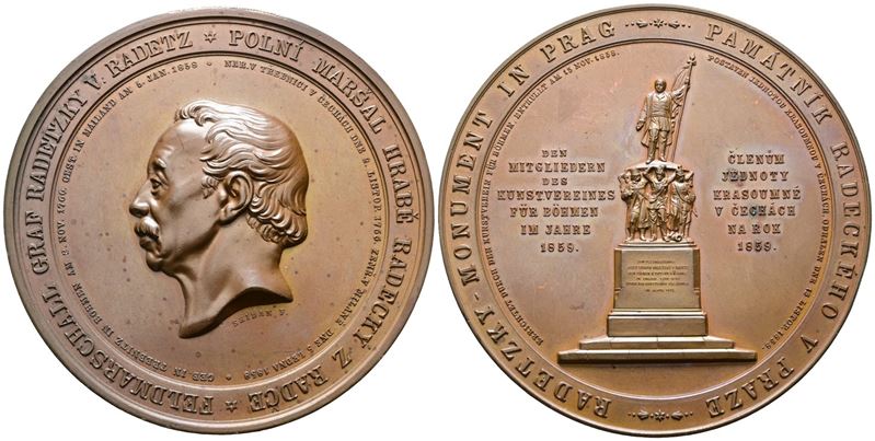 Austria. Medaglia 1859 per la Statua di Radetsky a Praga - Opus: F. Seidan - Montenuovo 2689; Hau...