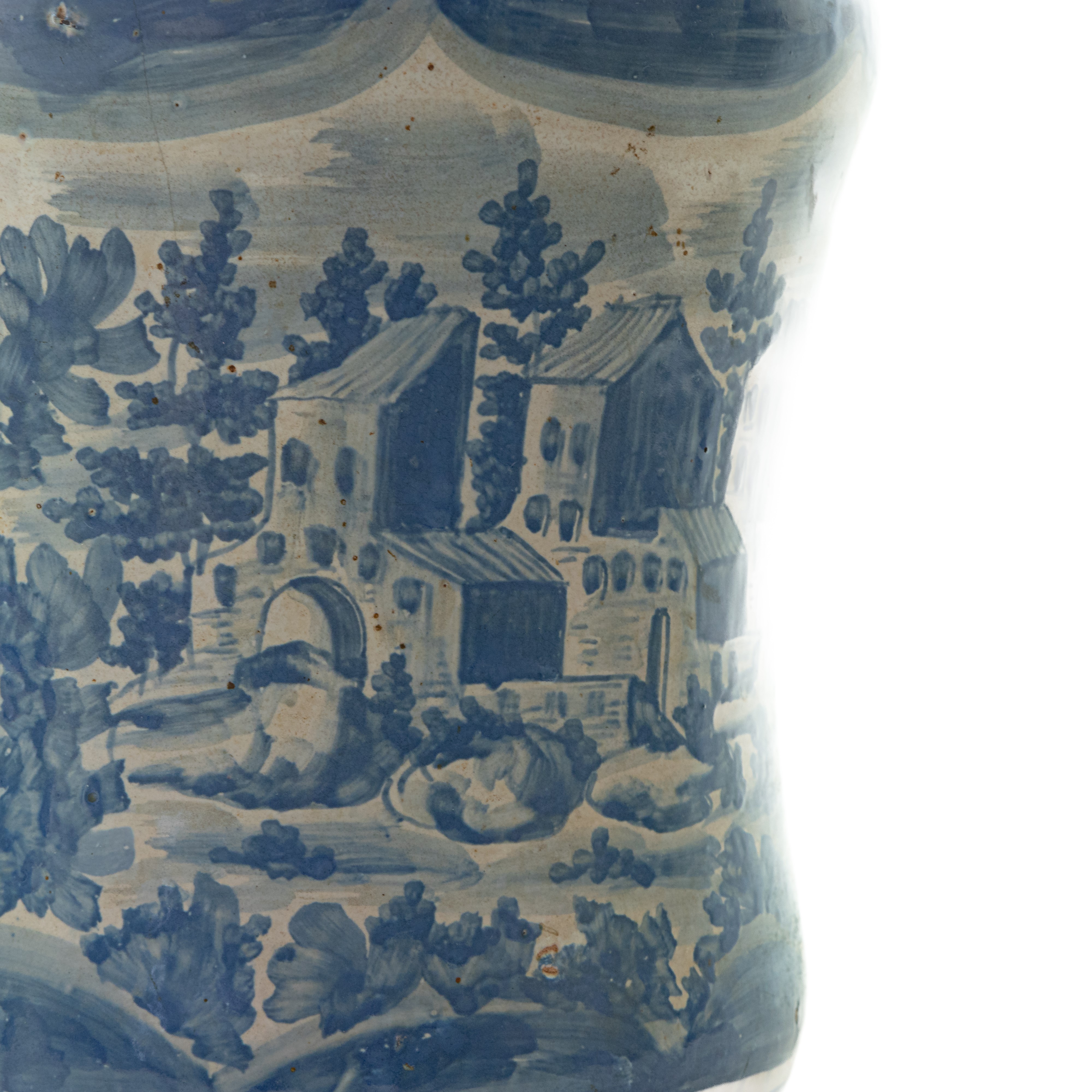 Vaso da Farmacia, Albarello in Ceramica Bianca e Blu