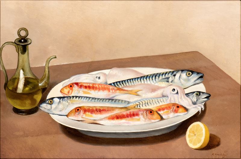 Francesco Trombadori - Natura Morta con Pesci