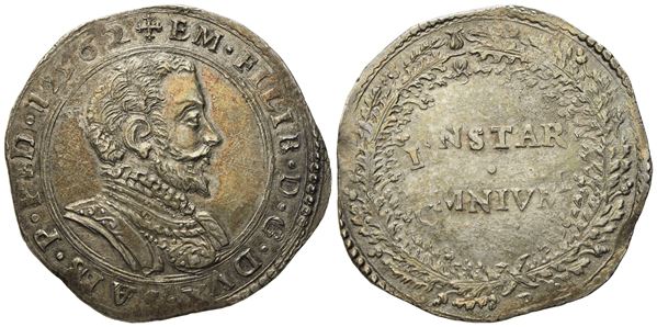 SAVOIA. Torino. Emanuele Filiberto duca (1559 - 1580). Lira 1562. Ag (12,49 g; 34,2 mm)