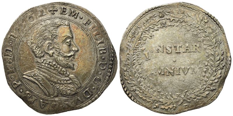 Savoia. Torino. Emanuele Filiberto Duca (1559 - 1580). Lira 1562. Ag (12,49 G; 34,2 MM)